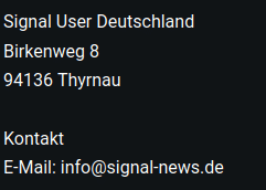 Adresse und Kontakt: info@signal-news.de